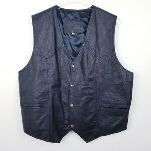 Branded Garments Leather Vest Camel Cigarettes Logo Black USA Vintage size XL